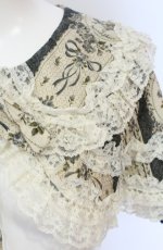画像2: metamorphose / アンティークブーケケープ（2010）  ブルー O-25-05-28-099-ME-JA-IG-OS (2)