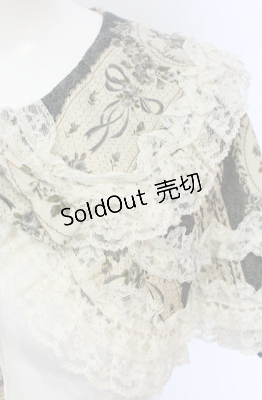 画像2: metamorphose / アンティークブーケケープ（2010）  ブルー O-25-05-28-099-ME-JA-IG-OS (2)