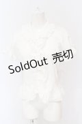 Physical Drop / バックシャーリングフリル半袖ブラウス  シロ O-25-05-28-101-LO-BL-IG-OS