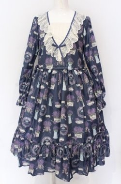 画像1: Melody BasKet / Lavender gardenワンピース M ネイビー O-25-05-28-107-LO-OP-IG-OS