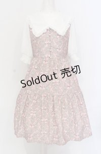 axes femme POETIQUE / リボンフラワーチェック柄ワンピース M ピンク O-25-05-28-110-AX-OP-IG-OS