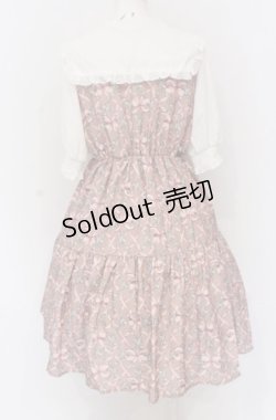 画像2: axes femme POETIQUE / リボンフラワーチェック柄ワンピース M ピンク O-25-05-28-110-AX-OP-IG-OS