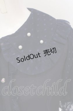 画像2: axes femme kawaii / ドットチュール半袖ブラウス M ネイビー O-25-05-28-112-AX-BL-IG-OS