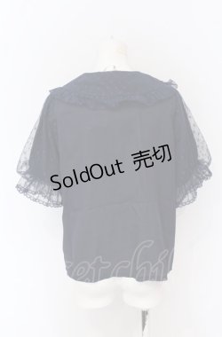 画像3: axes femme kawaii / ドットチュール半袖ブラウス M ネイビー O-25-05-28-112-AX-BL-IG-OS