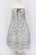 axes femme / プチブーケ柄ビスチェ切替ワンピース M ミント O-25-05-28-113-AX-OP-IG-OS