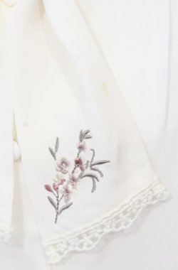 画像2: axes femme / 花刺繍タイカラーブラウス M アイボリー O-25-05-28-116-AX-BL-IG-OS