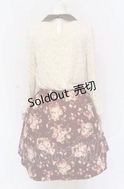 画像3: 【SALE】axes femme / レース切り替えネックレス風ワンピース M ワイン×アイボリー O-25-05-28-118-AX-OP-IG-ZT147