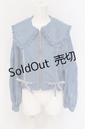 axes femme POETIQUE / ビック襟配色ラインブルゾン M ブルー O-25-05-28-009-AX-JA-IG-OS