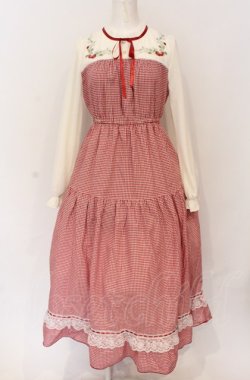 画像1: axes femme POETIQUE / ストロベリーガーデンワンピース M アカ O-25-05-28-120-AX-OP-IG-OS