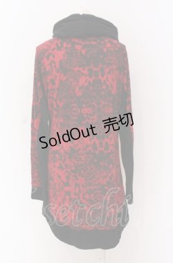 画像4: SEX POT ReVeNGe / アシンメトリー切り替えロングパーカー L レッドｘブラック O-25-05-28-012-SP-TO-YM-OS