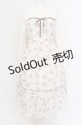 axes femme / プチブーケ柄ビスチェ切替ワンピース M アイボリー O-25-05-28-122-AX-OP-IG-OS