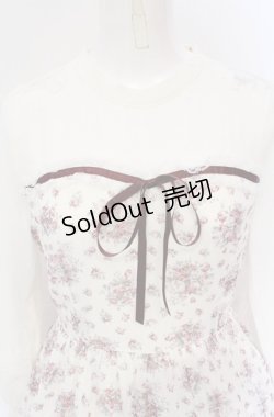 画像2: axes femme / プチブーケ柄ビスチェ切替ワンピース M アイボリー O-25-05-28-122-AX-OP-IG-OS