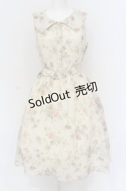 画像1: axes femme / 花柄セーラーワンピース M アイボリー O-25-05-28-123-AX-OP-IG-OS