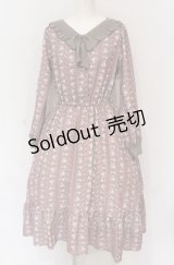 axes femme POETIQUE / フラワーレトロワンピース M ピンクベージュ O-25-05-28-126-AX-OP-IG-OS