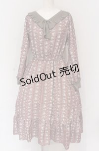 axes femme POETIQUE / フラワーレトロワンピース M ピンクベージュ O-25-05-28-126-AX-OP-IG-OS