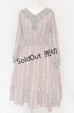 画像1: axes femme POETIQUE / フラワーレトロワンピース M ピンクベージュ O-25-05-28-126-AX-OP-IG-OS