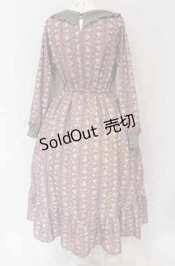 画像2: axes femme POETIQUE / フラワーレトロワンピース M ピンクベージュ O-25-05-28-126-AX-OP-IG-OS