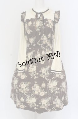 画像1: axes femme POETIQUE / 花柄レイヤードワンピ M ブラウン×アイボリー O-25-05-28-129-AX-OP-IG-OS