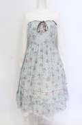 axes femme / プチブーケ柄ビスチェ切替ワンピース M ミント O-25-05-28-131-AX-OP-IG-OS