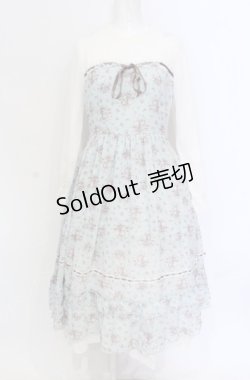 画像1: axes femme / プチブーケ柄ビスチェ切替ワンピース M ミント O-25-05-28-131-AX-OP-IG-OS