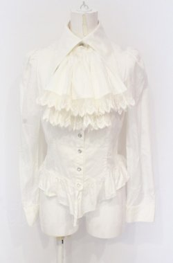 画像1: BPN / ジャボタイ付きブラウス M ホワイト O-25-05-28-132-GO-BL-IG-OS