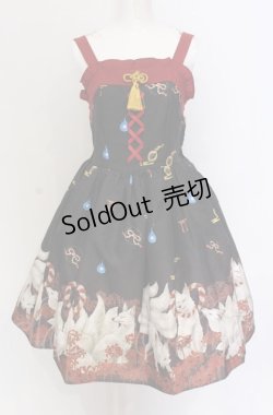 画像1: axes femme kawaii / 彼岸の白狐会柄ジャンスカ M クロ O-25-05-28-133-AX-OP-IG-OS