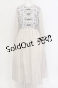 axes femme / チャイナ釦薔薇柄切替ワンピース F ベージュ O-25-05-28-135-AX-OP-IG-OS