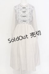 axes femme / チャイナ釦薔薇柄切替ワンピース F ベージュ O-25-05-28-135-AX-OP-IG-OS