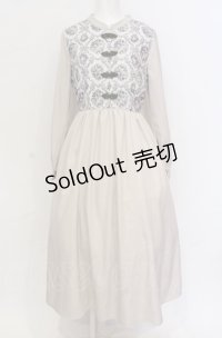 axes femme / チャイナ釦薔薇柄切替ワンピース F ベージュ O-25-05-28-135-AX-OP-IG-OS