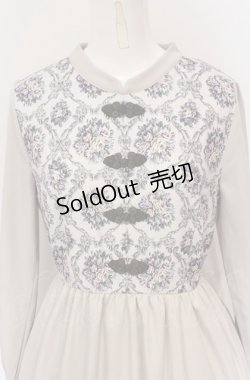 画像2: axes femme / チャイナ釦薔薇柄切替ワンピース F ベージュ O-25-05-28-135-AX-OP-IG-OS