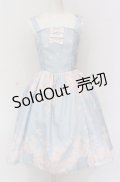 axes femme kawaii / 桜柄ジャンパースカート M サックス O-25-05-28-136-AX-OP-IG-OS
