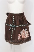 axes femme kawaii / お菓子の家プリントエプロン M ブラウン O-25-05-28-142-AX-SK-IG-OS