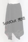 ALGONQUINS / ムラ柄アシメカットスカート  ブラック×レッド O-25-05-28-015-AL-SK-OW-OS