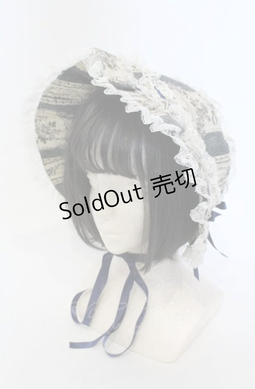 画像1: metamorphose / アンティークブーケボンネット（2010）  ブルー O-25-05-28-144-ME-AC-IG-OS (1)