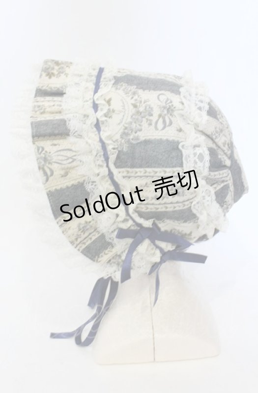 画像3: metamorphose / アンティークブーケボンネット（2010）  ブルー O-25-05-28-144-ME-AC-IG-OS (3)