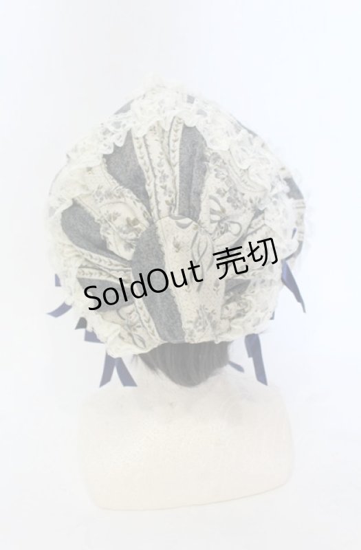 画像4: metamorphose / アンティークブーケボンネット（2010）  ブルー O-25-05-28-144-ME-AC-IG-OS (4)