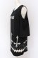 画像2: REFLEM / 逆さ十字カッティングショルダー半袖スウェット F ブラック O-25-05-28-002-PU-TO-YM-OS (2)