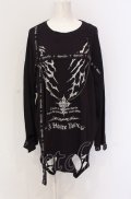NOEMIE / シルバープリントダメージユニセックスTシャツ M パープル O-25-05-28-021-LO-TO-OW-OS