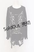 NOEMIE / シルバープリントダメージユニセックスTシャツ M パープル O-25-05-28-021-LO-TO-OW-OS