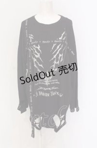 NOEMIE / シルバープリントダメージユニセックスTシャツ M パープル O-25-05-28-021-LO-TO-OW-OS