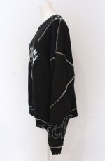 画像2: REFLEM / オーバーステッチスウェットプルオーバー F ブラック O-25-05-28-003-PU-TO-YM-ZT0408Y (2)