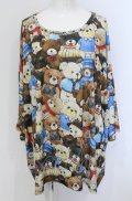 anko ROCK / レトロテディベア総柄Tシャツ　スーパーヒッグ  マルチ O-25-05-28-040-PU-TO-YM-OS
