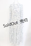 axes femme POETIQUE / トワルドジュイ風柄ワンピース M アイボリー×ブルー O-25-05-29-031-AX-OP-IG-OS