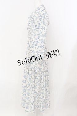 画像3: axes femme POETIQUE / トワルドジュイ風柄ワンピース M アイボリー×ブルー O-25-05-29-031-AX-OP-IG-OS