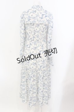 画像4: axes femme POETIQUE / トワルドジュイ風柄ワンピース M アイボリー×ブルー O-25-05-29-031-AX-OP-IG-OS