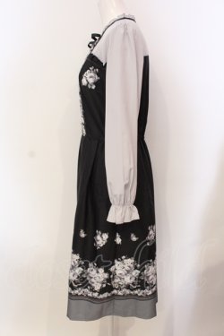 画像3: axes femme / ローズブーケ柄ワンピース M クロ×グレー O-25-05-29-032-AX-OP-IG-OS