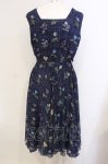 画像2: 【SALE】axes femme / スカーフ付き植物図鑑ワンピース  ネイビー O-25-05-29-034-AX-OP-IG-ZT131 (2)