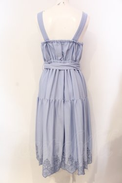 画像3: axes femme POETIQUE / 裾刺繍ワンピース M サックス O-25-05-29-035-AX-OP-IG-OS