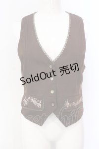 axes femme / 楽器刺繍ベスト M ブラウン O-25-05-29-037-AX-TO-IG-OS