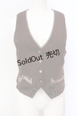 画像1: axes femme / 楽器刺繍ベスト M ブラウン O-25-05-29-037-AX-TO-IG-OS